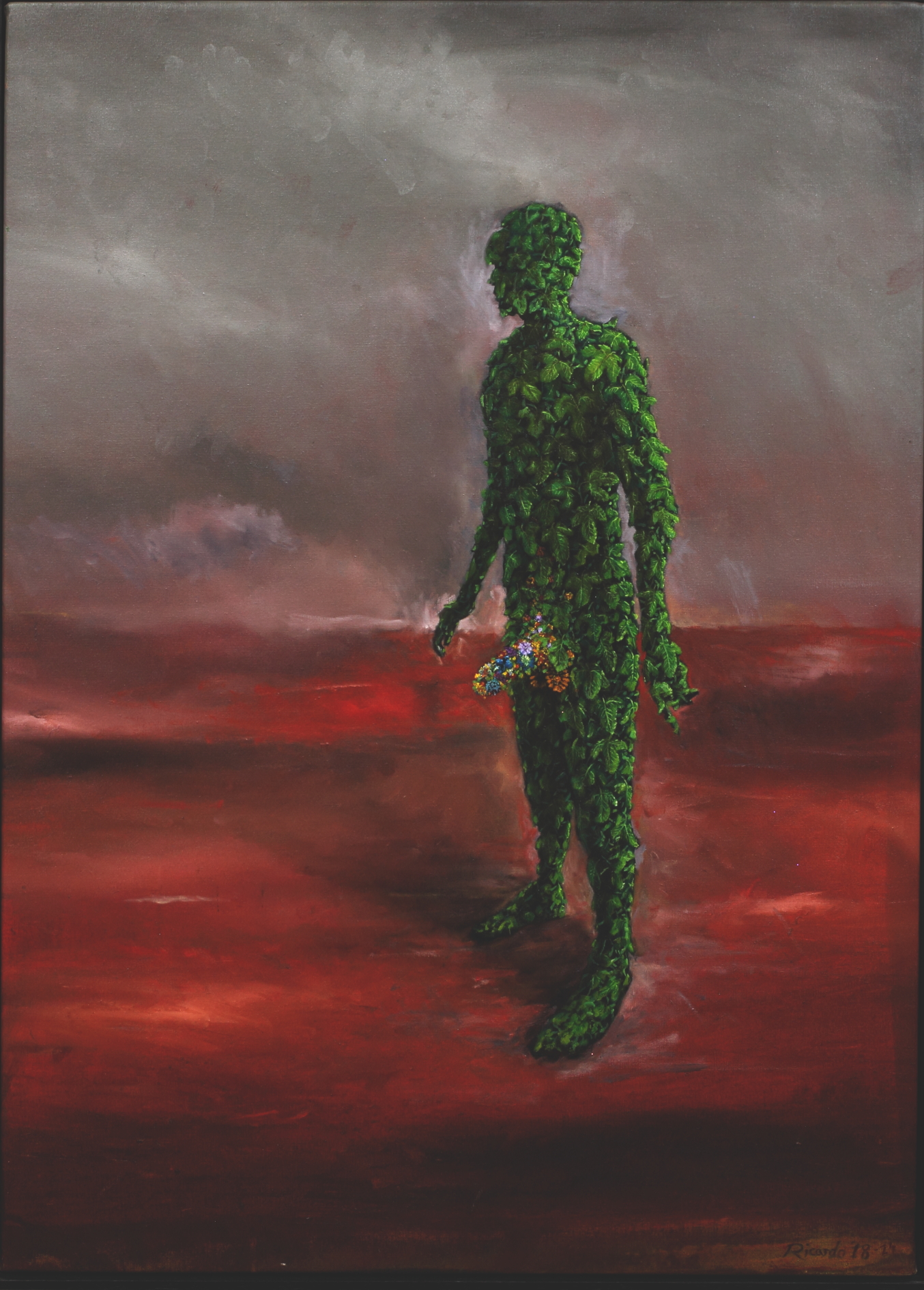Green Manner, 2022-Oil on canvas- 91.5 x 66 cm