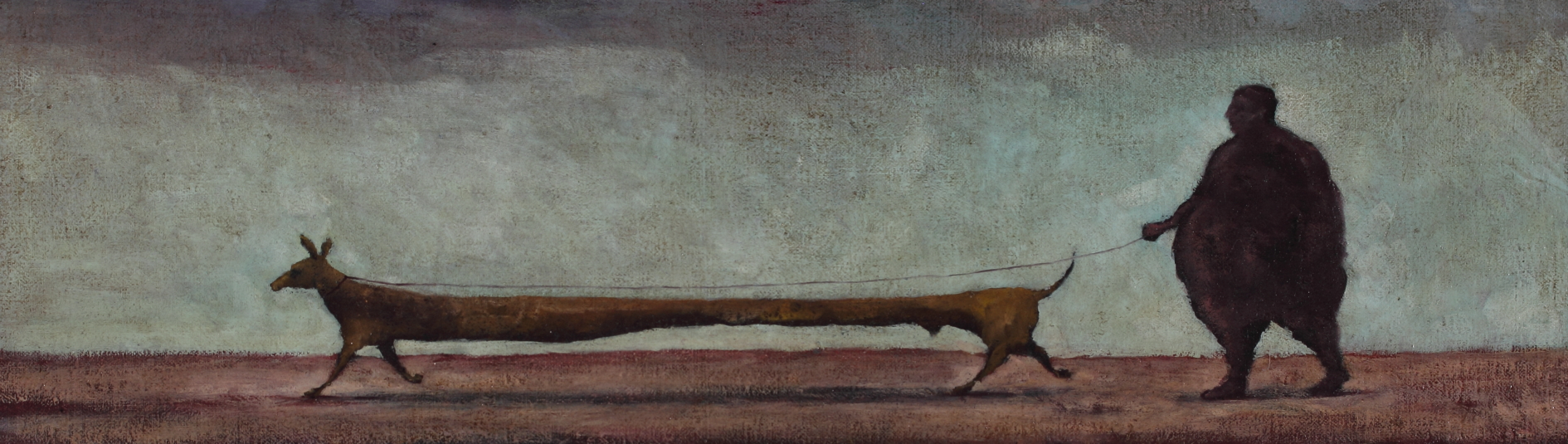 Man Dog, 2018, Oil on canvas board, 17 x 15 cm