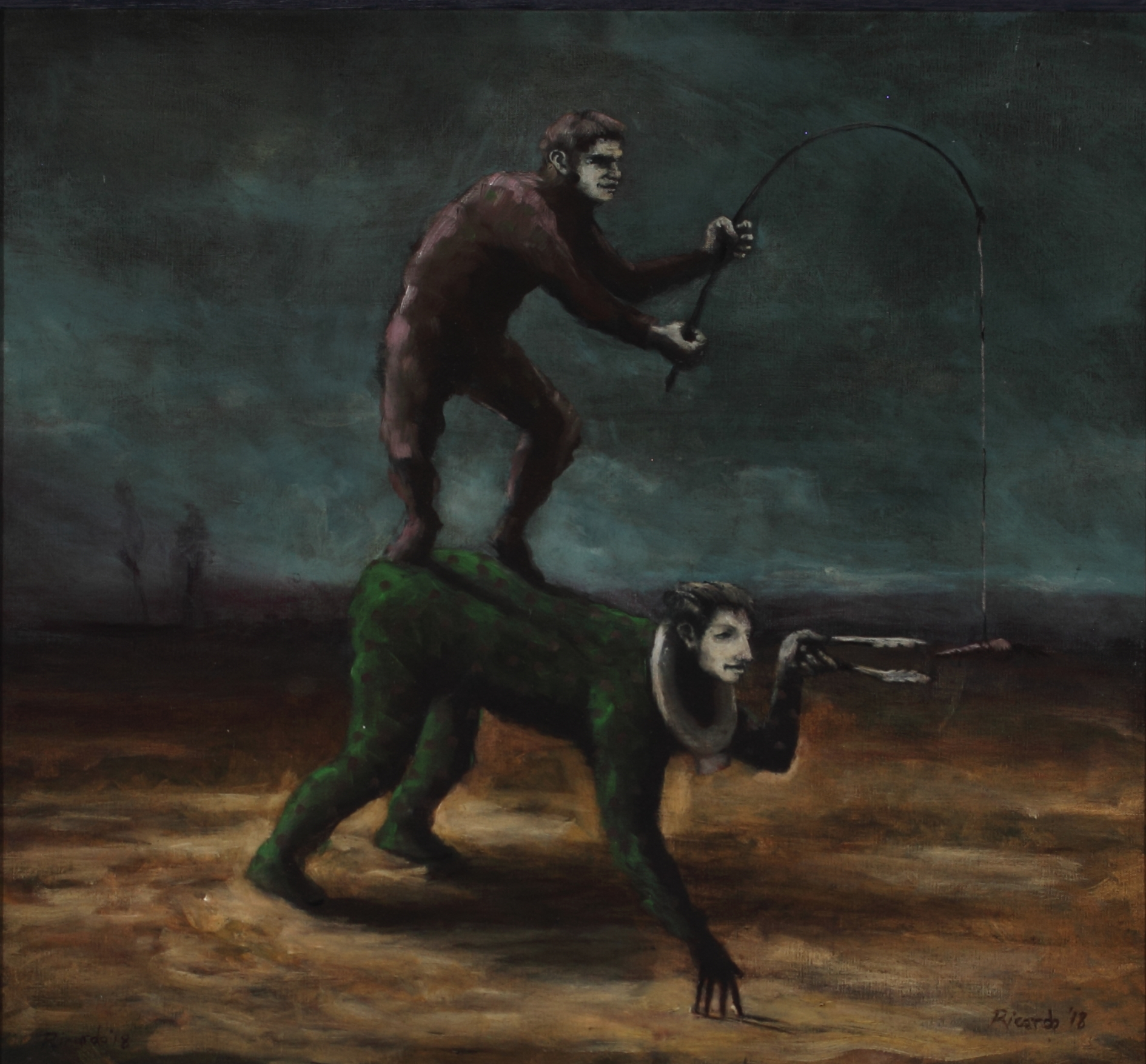 Of the fishes and carrots, 2018, Oil on Canvas, 45 x 50 cm