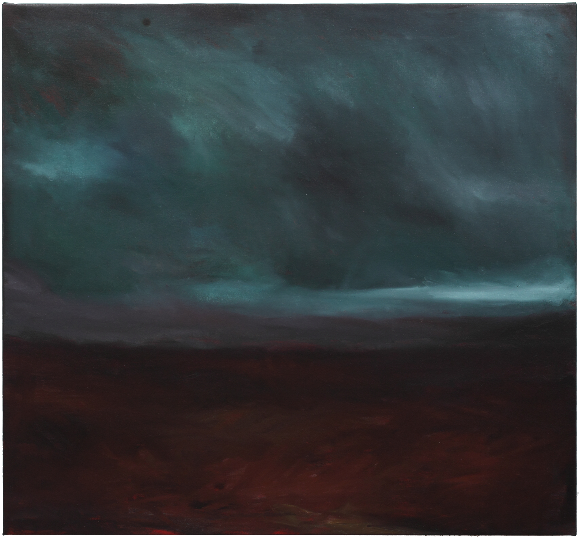 Scape (green sky)-2021-Oil on canvas-98×92 cm